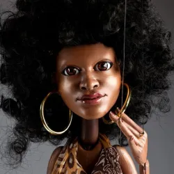 Afro woman – head (for doll, marionette, puppet)