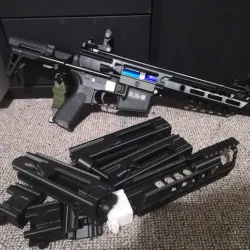 Airsoft M4 to MCX upper receiver drop-in conversion kit.