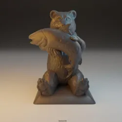 Baby bear with fish