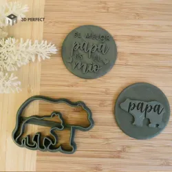 Bear DAD Stamp - Papa Bear Stamps - Father's Day Cutter