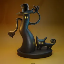 Black Blob and cat