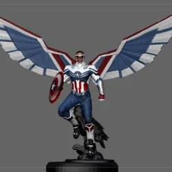 CAPTAIN AMERICA FALCON SAM WILSON WINTER SOLDIER AVENGERS MCU CHARACTER 3D print model