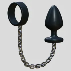 Cock ring chain anal plug