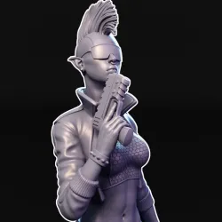 Cyberpunk Elf Miniature