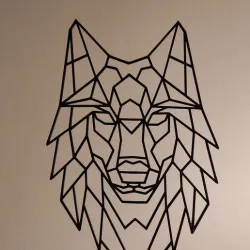 Decorative 2D geometric wolf