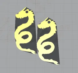 Dragon earrings v2