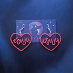 Earrings "Heart with flame".