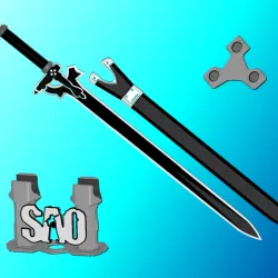 Elucidator SAO Sword | Kirito | Sword Art Online | Matching Scabbard, Display Plinth Available | By Collins Creations 3D