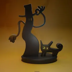 Flat Black Blob and cat