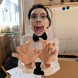 John Eck head with opening mouth (for doll, marionette, puppet, figure)