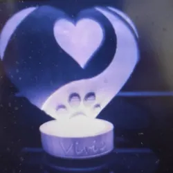 lithophane heart dog night light