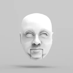 Man with double chin (for doll, marionette, puppet, figure)