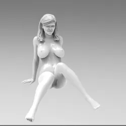 Nude smiling girl winking