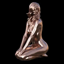 Nude woman girl sitting down naked