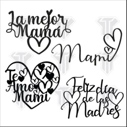 Pack of cake toppers - With mother's theme