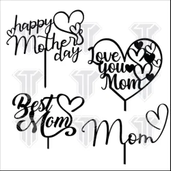 Pack of Mother's day toppers for cakes