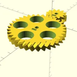 Parametric Slim Herringbone Gear Set With Embedded Setscrew And Helix Angle