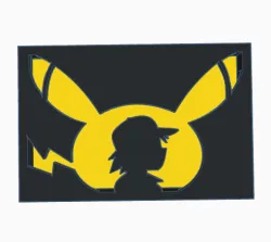 Picture Silhouette - Pikachu and Ash