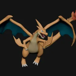 Pokemon - Mega Charizard Y(with cuts and as a whole)