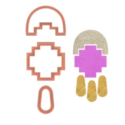 Polymer clay cutter with Aztec shape