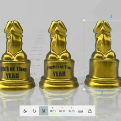 Printable Dick Trophy - Fucker of the Year - Dick of the year