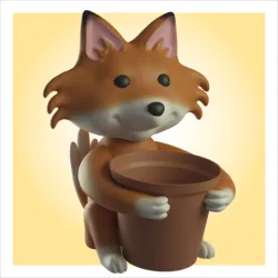 Sitting fox vase