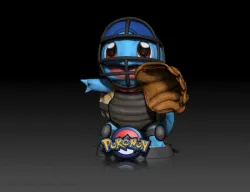 Squirtle - BASEBALL VERSION - POKÉMON FIGURINE - 3D PRINT MODEL
