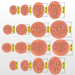 STAMP FOR POLYMER CLAY PRINTED IN 3D-SEA CORAL AND SEAWEED-LORREN3D