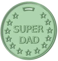 Super Dad cookie cutter medal