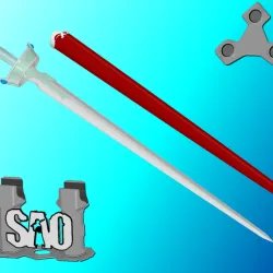 Sword Art Online Lambent Light | SAO, AOL, GGO, Alicization | Scabbards, Display Plinth Included | By Collins Creations 3D