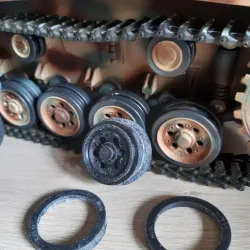 Tank RC] Wheel 2 parts (tire + metal) Panzer 3/4 and Stug version Tardif 1/16