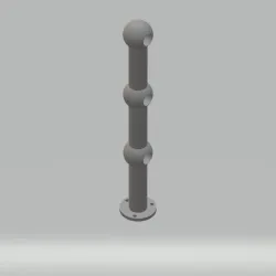 Three-bar railing post