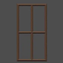 Wooden Window Frame Rectangle (28mm Scale)
