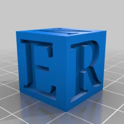 20mm Calibration Cube with E-R-S-I-N letters.
