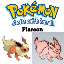 AMAZING POKEMON Flareon COOKIE CUTTER STAMP CAKE DECORATING