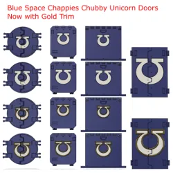 Blue Space Chappies Chubby Unicorn Door Set - Now with more doors