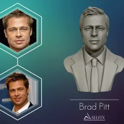 Brad Pitt portrait sculpture