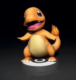 Charmander - FAN ART - POKÉMON FIGURINE - 3D PRINT MODELHERACROSS