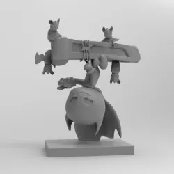 Chibi Batman boy hanging with bats 3D PRINTING DIORAMA