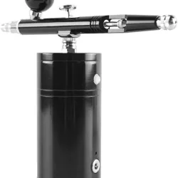 Compressor airbrush base with alligator clip drawer