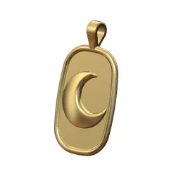 Crescent moon pendant necklace and charm 3D print model