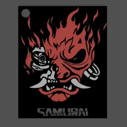 Cyberpunk Samurai Logo Keychain