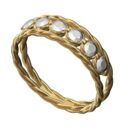 Diamond double row rope band US sizes 6 7 8 3D print model