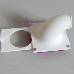 Dust extraction valve connection for 100 mm standard chimney with 60 mm corrugated hose