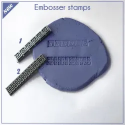Greek clay embosser stamp - Polymer clay tools - 3d printed polymer clay stamp