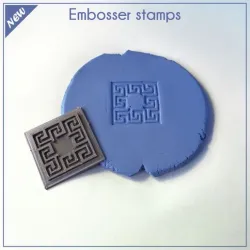Greek clay embosser stamp - Polymer clay tools - 3d printed polymer clay stamp