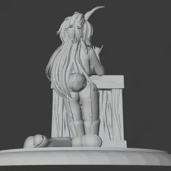 Hungry Bunny Girl Sitting