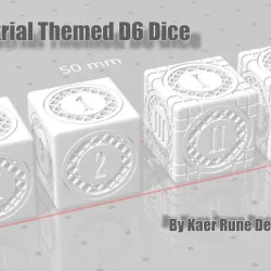 Industrial Steampunk Themed D6 Dice [Four Variant Designs] For Warhammer 40k or Other Tabletop Games like D&D