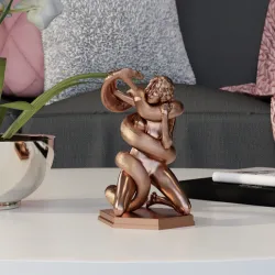 Kneeling nude woman with snake