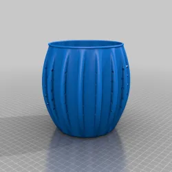Larger Rib with Holes and round lip Round Vase / Pot